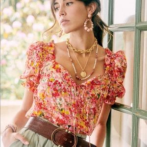 Sézane Floral Rita Blouse NWT